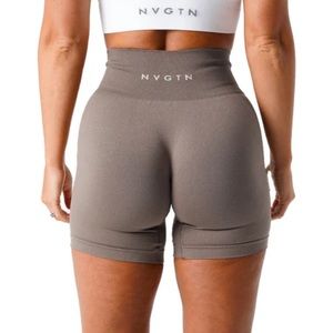 Taupe NVGTM gym shorts scrunch